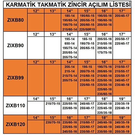 Takmatik kar patinaj zinciri 185x13 grup:7 space