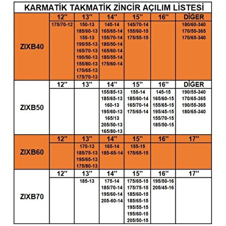 Takmatik kar patinaj zinciri 185x70x14 grup:7 space