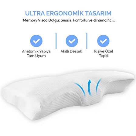 PAPILLOW Medical Promed V Plus Cervical Boyun Destek Yastığı 60*34*11/7 Boyun Fıtığı ve Düzleşmesi