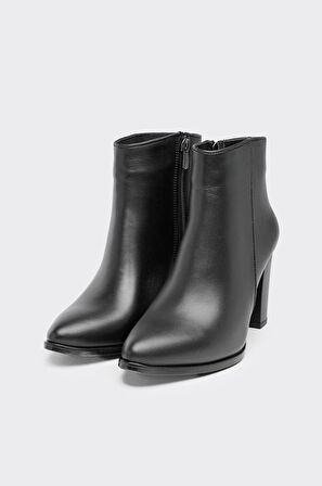 Hakiki Deri Topuklu Kadın Klasik Bot