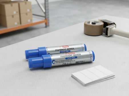 Mikro 2'li Set MR-6010 Super Wide 10mm Permanent Marker Kalın Uçlu Kalıcı Kalem Mavi 