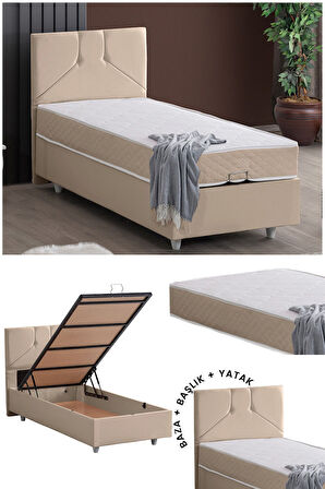 Wick Tek Kişilik Baza Başlık Letto Yatak Seti