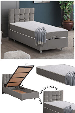 Tavira Tek Kişilik Baza Başlık Letto Yatak Seti