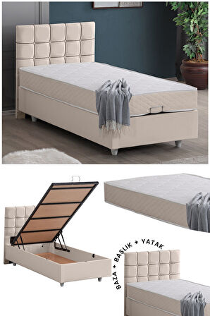 Tavira Tek Kişilik Baza Başlık Letto Yatak Seti