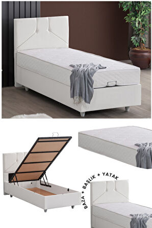Wick Tek Kişilik Baza Başlık Letto Yatak Seti
