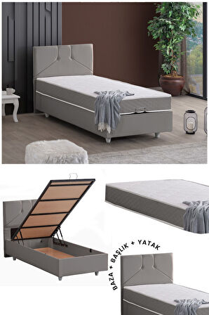 Wick Tek Kişilik Baza Başlık Letto Yatak Seti