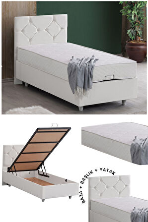 Glamis Tek Kişilik Baza Başlık Letto Yatak Seti