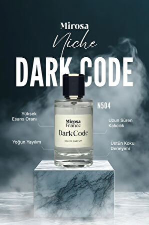 Mirosa de France Dark Code Niche Collection Yüksek Kalıcı Erkek Parfum EDP Premium Kutu 50ml N504