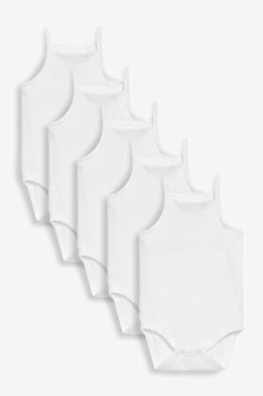 Baby % 100 Pamuklu Beyaz Ip Askılı Kız Bebek Body Zıbın