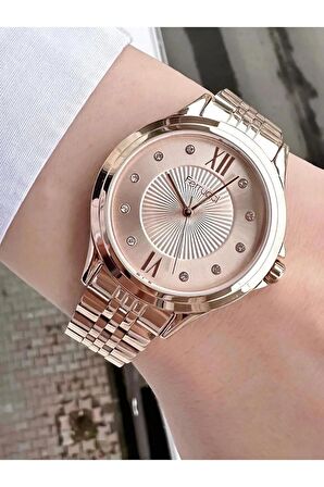Ferrucci Çelik Su Geçirmez Rosegold Şık Kadın Kol Saat+Bileklik Hediyeli
