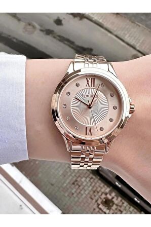 Ferrucci Çelik Su Geçirmez Rosegold Şık Kadın Kol Saat+Bileklik Hediyeli