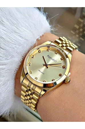 Ferrucci Milano Serisi Çelik Zirkon Taşlı Jübile Kordon Şık Model Kadın Kol Saati