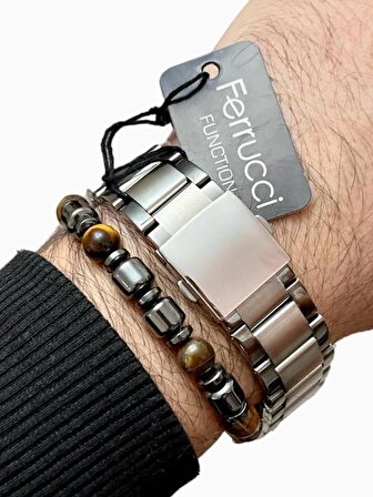 Ferrucci Function Full Fonksiyonlu Takvimli Erkek Kol Saat+Bileklik