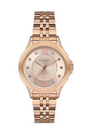 Ferrucci Rosegold Çelik Su Geçirmez Şık Kadın Kol Saat