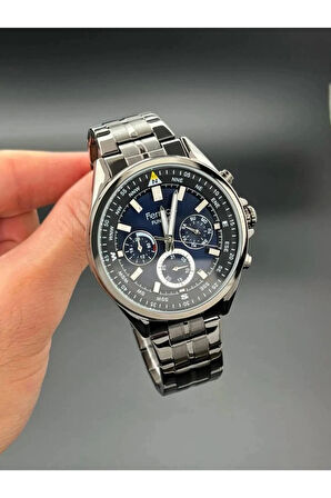 Ferrucci Siyah Çelik Full Fonksiyonlu+Takvimli Erkek Kol Saati+Bileklik