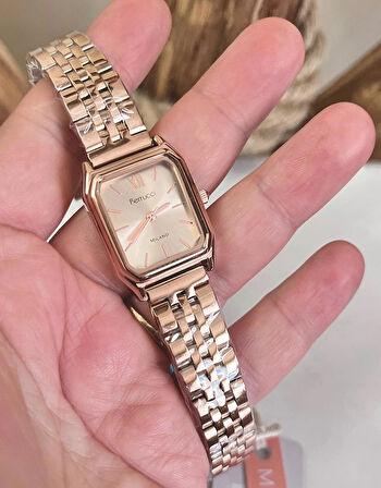 Ferrucci Milano Minimal Kare Kadran Çelik Kadın Kol Saati+Çelik Kolye Hediyeli