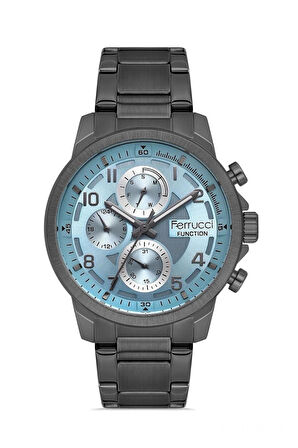 Ferrucci Füme Çelik Foksiyonlu Takvimli Erkek Kol Saati