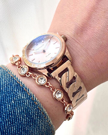 Ferrucci 6 RENK SEÇENEKLİ Çelik Kadın Kol Saati+Bileklik Hediye