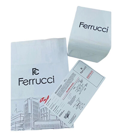 Ferrucci Milano Zarif Minimal Kare Kasa Çelik Kadın Kol Saati+Bileklik Hediye