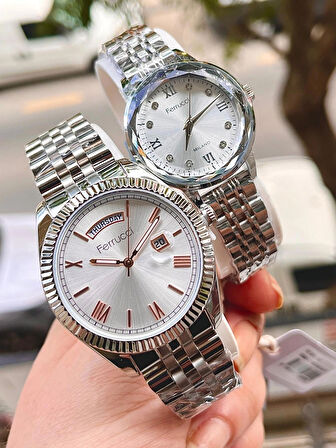  Çelik Kordon Roma Rakamlı Yeni Sezon Sevgili Kol Saati+Bileklik Hediyeli