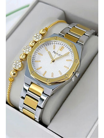 Ferrucci Çelik Kordon ve Kasa Kadın Kol Saati+Bileklik Hediyeli