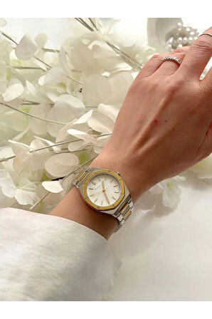 Ferrucci Çelik Tasarım Kasa Kadın Kol Saati+Bileklik Hediyeli