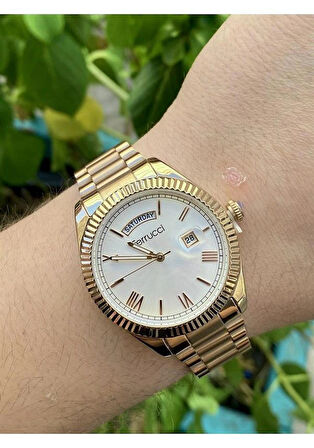 Gün&Tarih Göstergeli Çelik Gold Renk Business Erkek Kol Saati