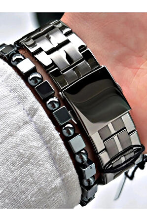 Ferrucci Gri Renk Çelik Full Fonksiyonlu+Takvimli Erkek Kol Saati+Bileklik