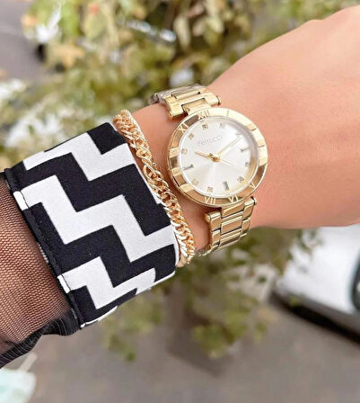 Ferrucci Tasarım Model Çelik Kadın Kol Saati+Bileklik Hediye