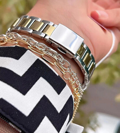 Ferrucci Tasarım Model Çelik Kadın Kol Saati+Bileklik Hediye