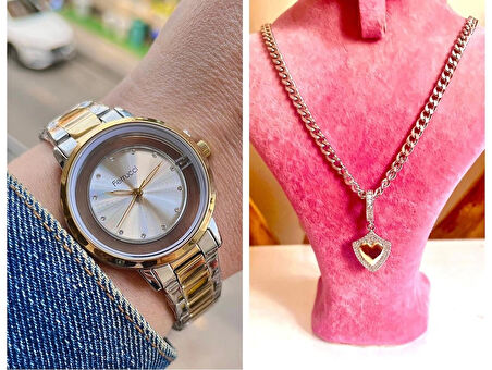 Ferrucci Yeni Sezon Çelik Şık Kadın Kol Saati+Çelik Kolye Hediyeli