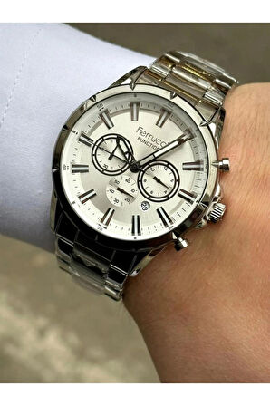 Ferrucci Fonksiyonları Aktif Takvimli Silver Renk Erkek Kol Saati