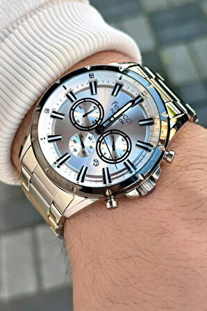 Ferrucci Fonksiyonlu&Takvimli Çelik Gümüş Renk Erkek Kol Saati