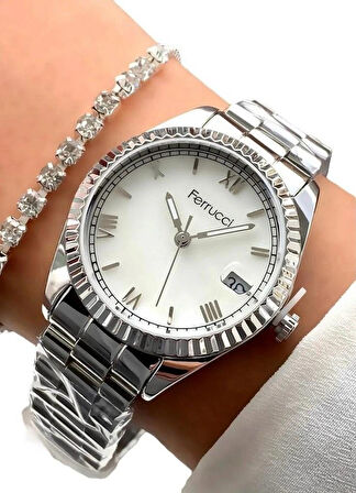 Çelik Kordon Takvimli Sevgili Çift Saat Seti Bileklik Hediyeli