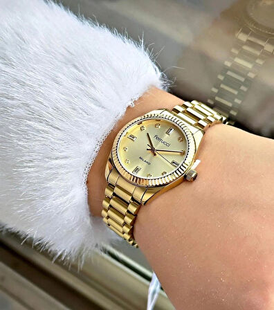 Ferrucci Taşlı Şık Çelik Kadın Kol Saati Bileklik Hediyeli