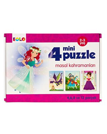 Eolo Masal Kahramanları ve Dinozorlar 2 - 3 Yaş Orta Boy Puzzle 2x4 - 6 - 8 - 12 Parça