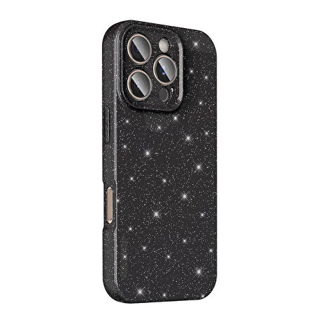 iPhone 16 Pro Max Kılıf Kamera Korumalı Simli Parıltılı Lüks Silikon