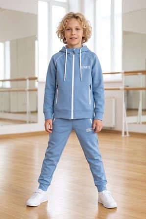 Erkek Çocuk Scuba Atheletic Reglan Kol Kapüşonlu Dalgıç Kumaş Eşofman Takımı ESF7028