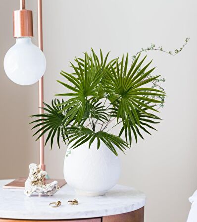 Yapay Çiçek Yelpaze Palmiye 8 Yapraklı  Demet 50*40cm Salon Çiçeği Yapay Bitki