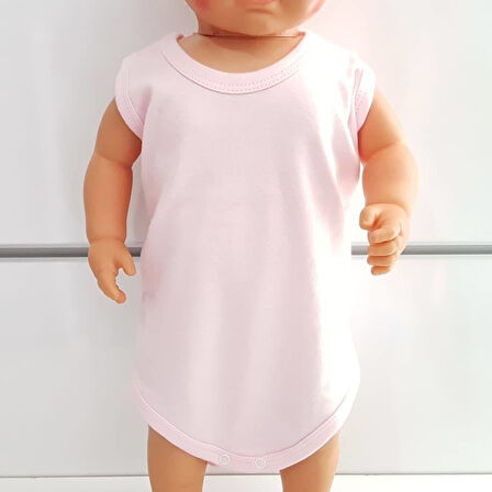Pembe Sade Alttan Çıt-çıtlı Askılı Badi Zıbın
