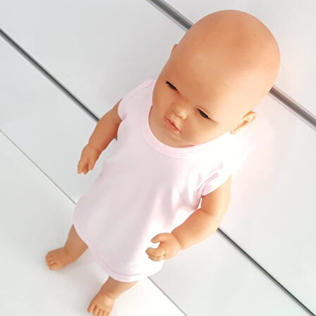 Pembe Sade Alttan Çıt-çıtlı Askılı Badi Zıbın
