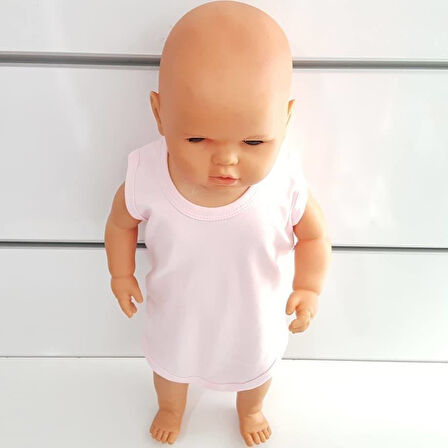 Pembe Sade Alttan Çıt-çıtlı Askılı Badi Zıbın