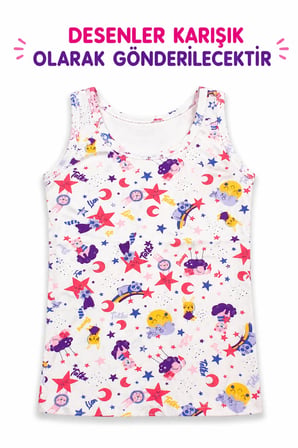 Tutku Kız Çocuk Atlet Geniş Askılı Pamuklu (TUTKU YETİKİLİ SATICISI) - Esnek Rahat Günlük Kullanım Çocuk Atleti - 5 ADET