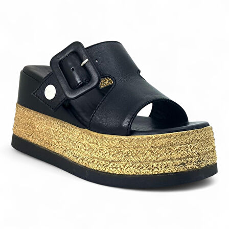 Mammamia D24YT-2305 Hakiki Deri Kadın Terlik