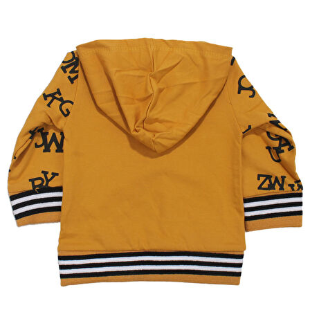 Erkek Bebek Füme Sarı Şişme Yelekli Harf Baskılı Badili 3'lü Takım