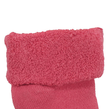 Unisex Fuşya Kıvrık Sweet Kaydırmaz Taban Havlu Çorap