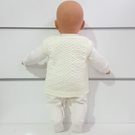 Triko Krem Bebek Yelek