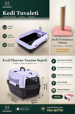 KEDİ SET 5 PARÇA-TAŞIMA-TIRMALAMA-TUVALET