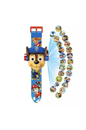 Paw Patrol Çocuk Kapaklı Projektörlü Işıklı Resimli Dijital Saat Doğum Günü Yeniyıl Yılbaşı Hediyesi