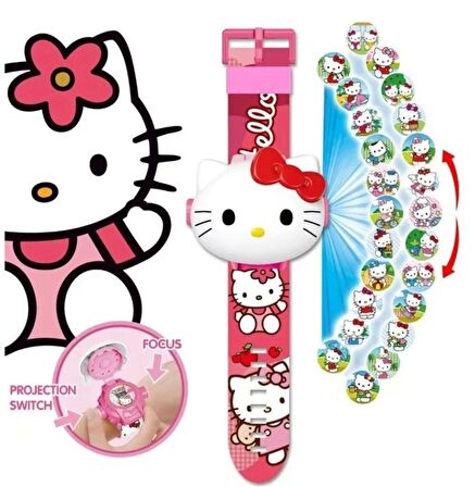 Hello Kitty  figürlü Projeksiyon , 24 farklı karakteri duvara yansıtır